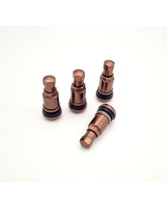 4x Aluventile 11,3mm Kupfer Aluminium Ventil Metallventile Braun
