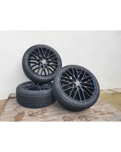Komplettradsatz Winter Borbet BS5 Black Glossy 8x18 et50 5x112 + BARUM POL-6 225/40 R18 92 V XL - C, C, 2, 72dB