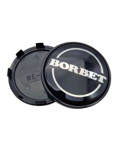 1x Borbet Nabendeckel 61mm BE-CS61 – Schwarz Glanz Silber – Felgendeckel für Borbet Z Felgen – Original Center Cap