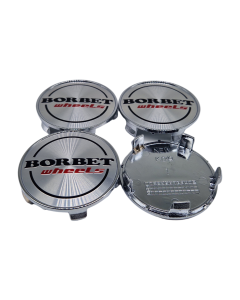 4x Borbet Nabendeckel Felgendeckel Nabenkappe 68,4mm für Borbet XRT GTX BLX Silber gebürstet