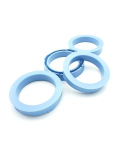 4x Zentrierringe  73,1 - 56,6 / 73,1 auf 56,6 HELLBLAU