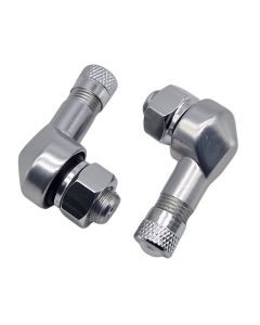 2x Motorrad Alu Winkelventil Silber 8,3mm Ventile Eckventil Ventil