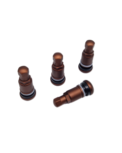 4x Aluventile 11,3mm Kupfer Aluminium Ventil Metallventile Braun