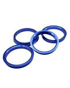 4x Zentrierringe aus Alu Aluminium 66,6 mm - 57,1 mm 66,6 auf 57,1 Blau