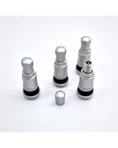 4x Aluventile PKW Silver Silber Matt Metallventil 11,3mm Leicht Felgenventile 