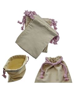 100x Stoffbeutel mit Kordelzug 21x15 cm – Vielseitige Beutel für Kosmetik, Schmuck, Reisen & Geschenke / Bolzensäcke – Beige Pink