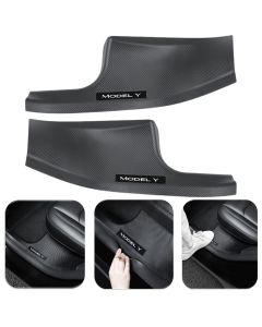 2x Einstiegsleisten Kompatibel für Tesla Model Y Carbon – Anti-Scratch & Anti-Rutsch Türverkleidung Zubehör Hinten