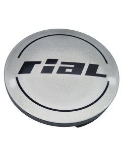 1X Rial Nabendeckel 64mm Silber (N32) Logo Schwarz (RIA) - Original Felgendeckel/Nabenkappe/Hubcap