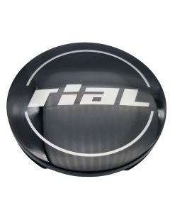1X Rial Nabendeckel 64mm Schwarz Glanz (N32) Logo Silber (RIE) - Original Felgendeckel/Nabenkappe/Hubcap