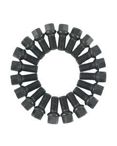 20x Radschauben Kugelbund Schwarz M14 x 1,5 x 27 R14 SW17