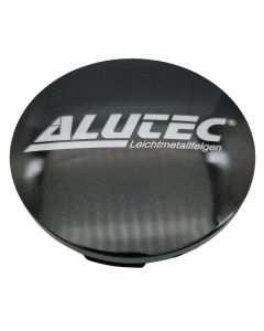 1X Alutec Nabendeckel 60mm Graphit (N23) Logo Silber (ALG) - Original Felgendeckel/Nabenkappe/Hubcap