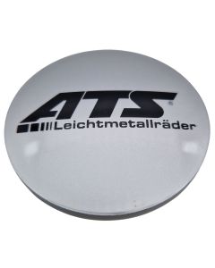 1X ATS Nabendeckel 60mm Silber (N23) Logo Schwarz (ATD) - Original Felgendeckel/Nabenkappe/Hubcap