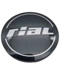 1X Rial Nabendeckel 60mm Titan (N23) Logo Silber (RIG) - Grau - Original Felgendeckel/Nabenkappe/Hubcap