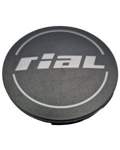 1X Rial Nabendeckel 64mm Graphit Matt (N32) Logo Silber (RIJ) - Original Felgendeckel/Nabenkappe/Hubcap