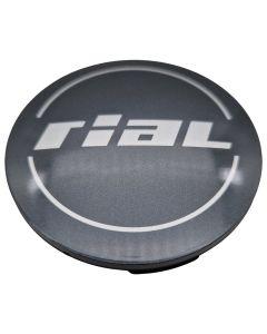 1X Rial Nabendeckel 64mm Graphit (N32) Logo Silber (RII) - Original Felgendeckel/Nabenkappe/Hubcap