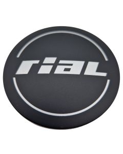 1X Rial Nabendeckel 64mm Schwarz Matt (N32) Logo Silber (RIM) - Original Felgendeckel/Nabenkappe/Hubcap
