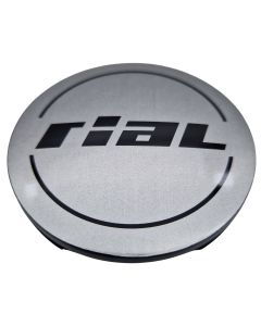 1X Rial Nabendeckel 64mm Sterling Silber (N32) Logo Schwarz (RIH) - Original Felgendeckel/Nabenkappe/Hubcap