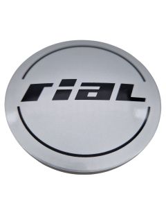 1X Rial Nabendeckel 61mm Silber (N56) Logo Schwarz (RIK) - Original Felgendeckel/Nabenkappe/Hubcap