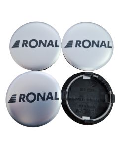 4x Original Ronal Nabendeckel 64mm / 57,5mm Nabenkappe Grau Matt 0030 201 / PA6.6M15