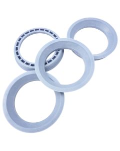 4x Original Zentrierringe Ronal Taubenblau 76-57