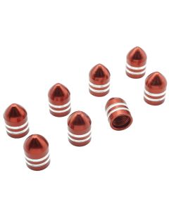 8x Rote Ventilkappen Auto & Motorrad – Metall Kegel mit Dichtung – Für PKW, Transporter, Fahrrad, Roller & E-Scooter