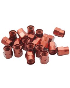 20x Rote Ventilkappen Auto & Motorrad – Metall flach mit Dichtung – Für PKW, Transporter, Fahrrad, Roller & E-Scooter