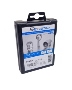 Sicustar Felgenschloss BVN728 M14 x 1,25 x 28 mm Kegel 60° SW17 Schwarz Felgenschlösser
