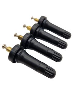 4x Gummiventile Snap-In Ersatzventile für RDKS / TPMS – EPDM Gummi – 11,3 mm – inkl. Schraube & Kappe – Schwarz