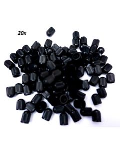 20x Deckel Kunststoff Schwarz